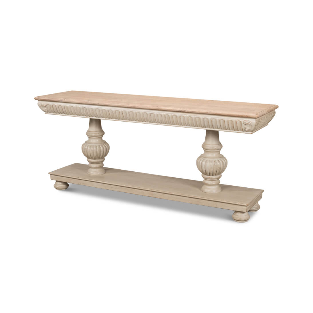 Rustic Stone Gray Console Table - English Georgian America