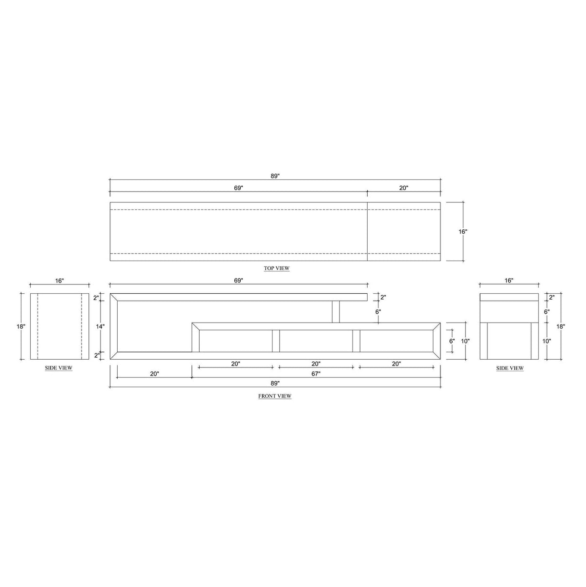 Rustic Teak TV Stand - English Georgian America