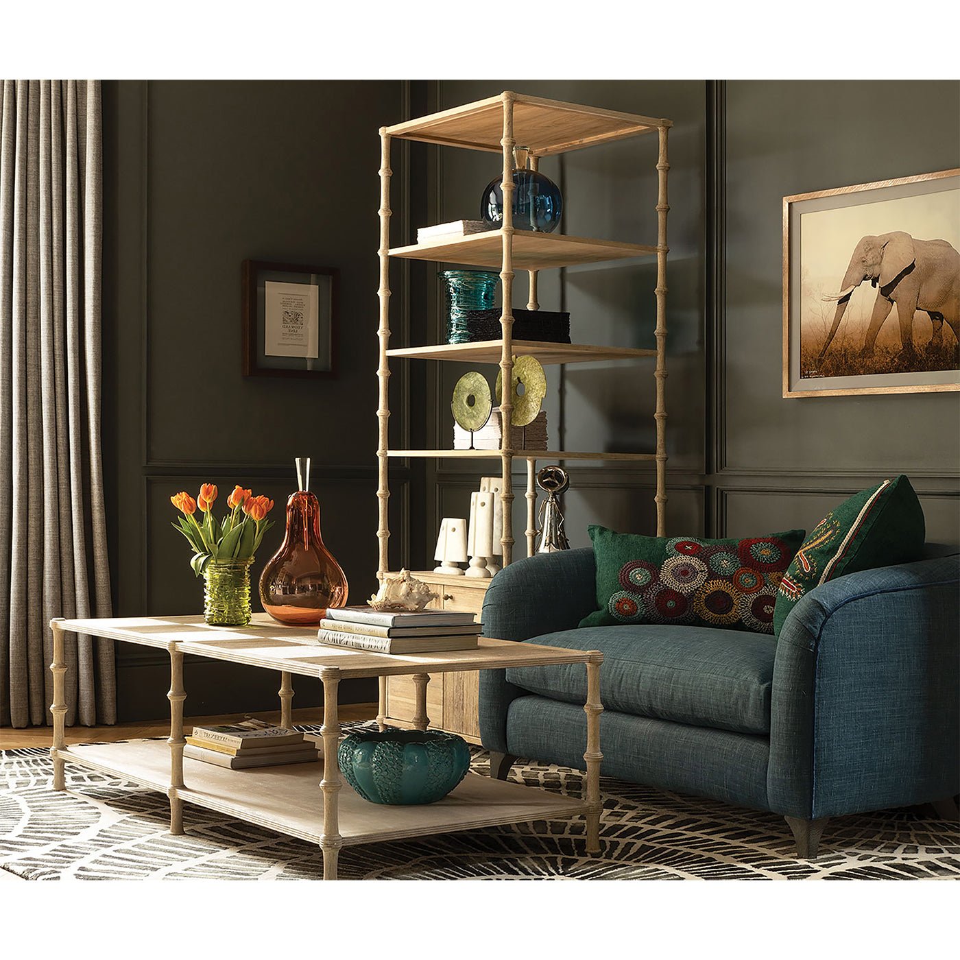 Rustic Washed Coffee Table - English Georgian America