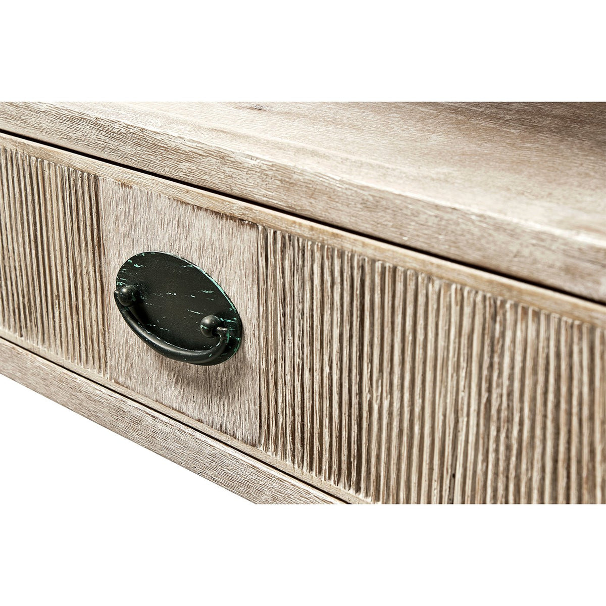 Rustic Washed Oval End Table - English Georgian America