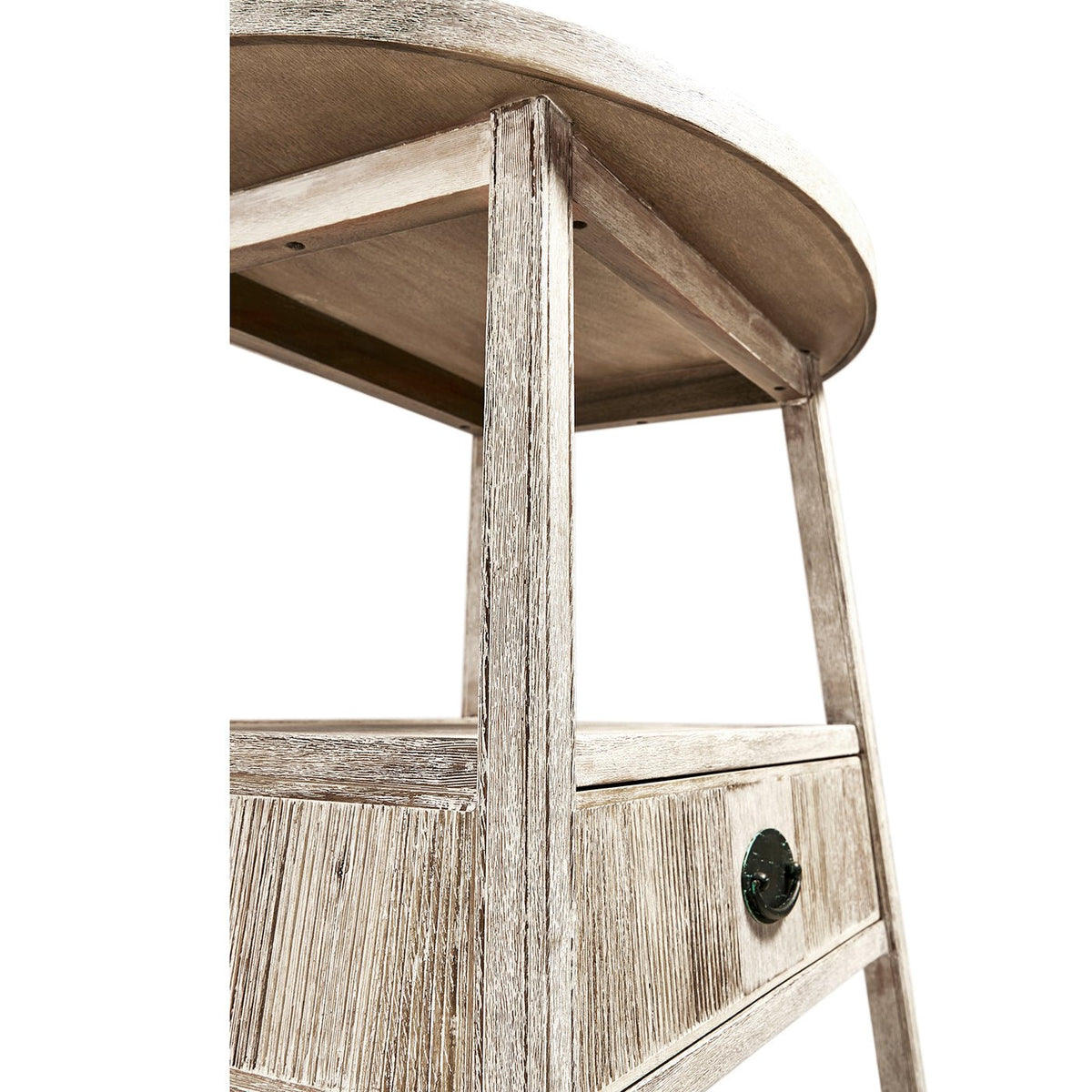 Rustic Washed Oval End Table - English Georgian America