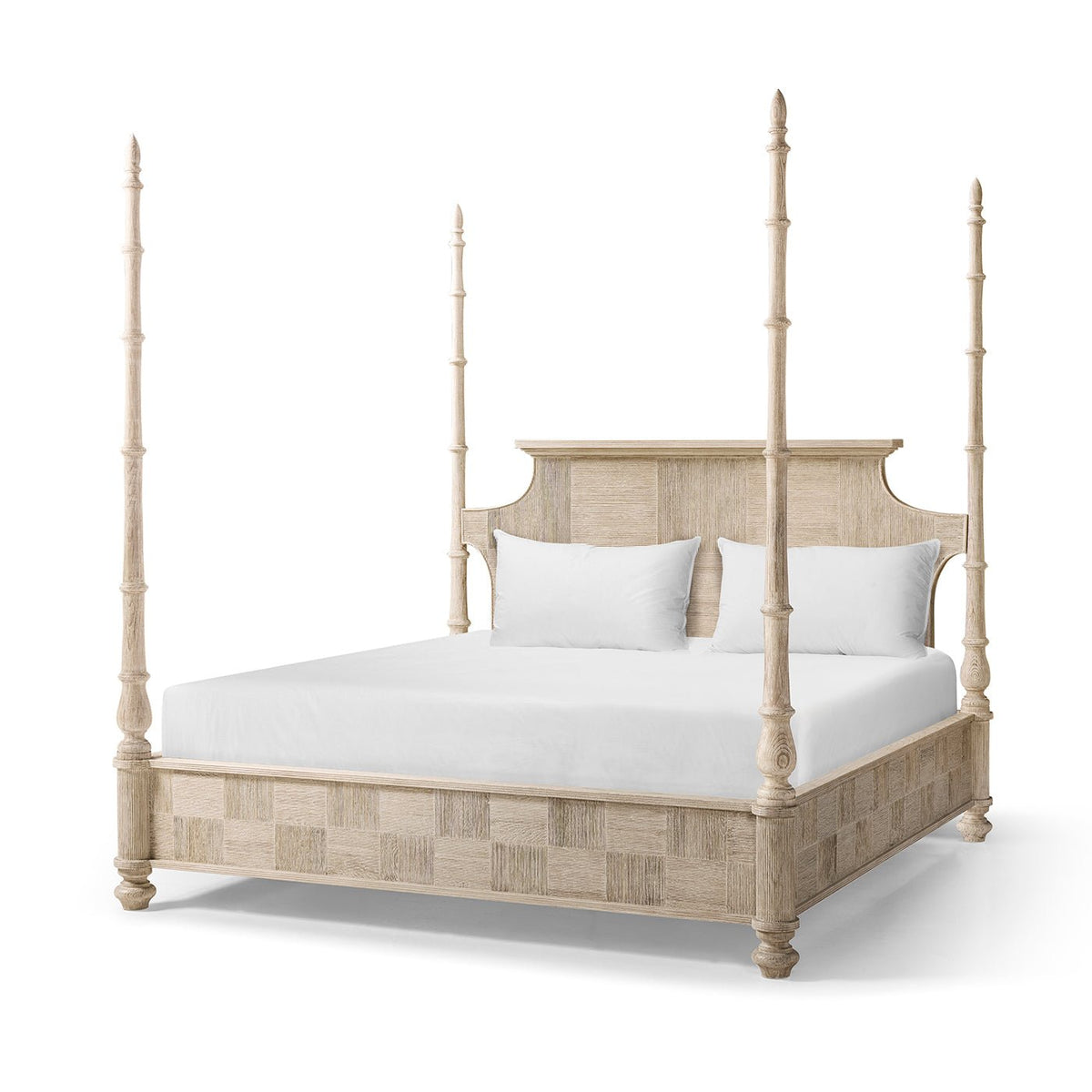 Rustic Washed Pencil Post Bed - English Georgian America