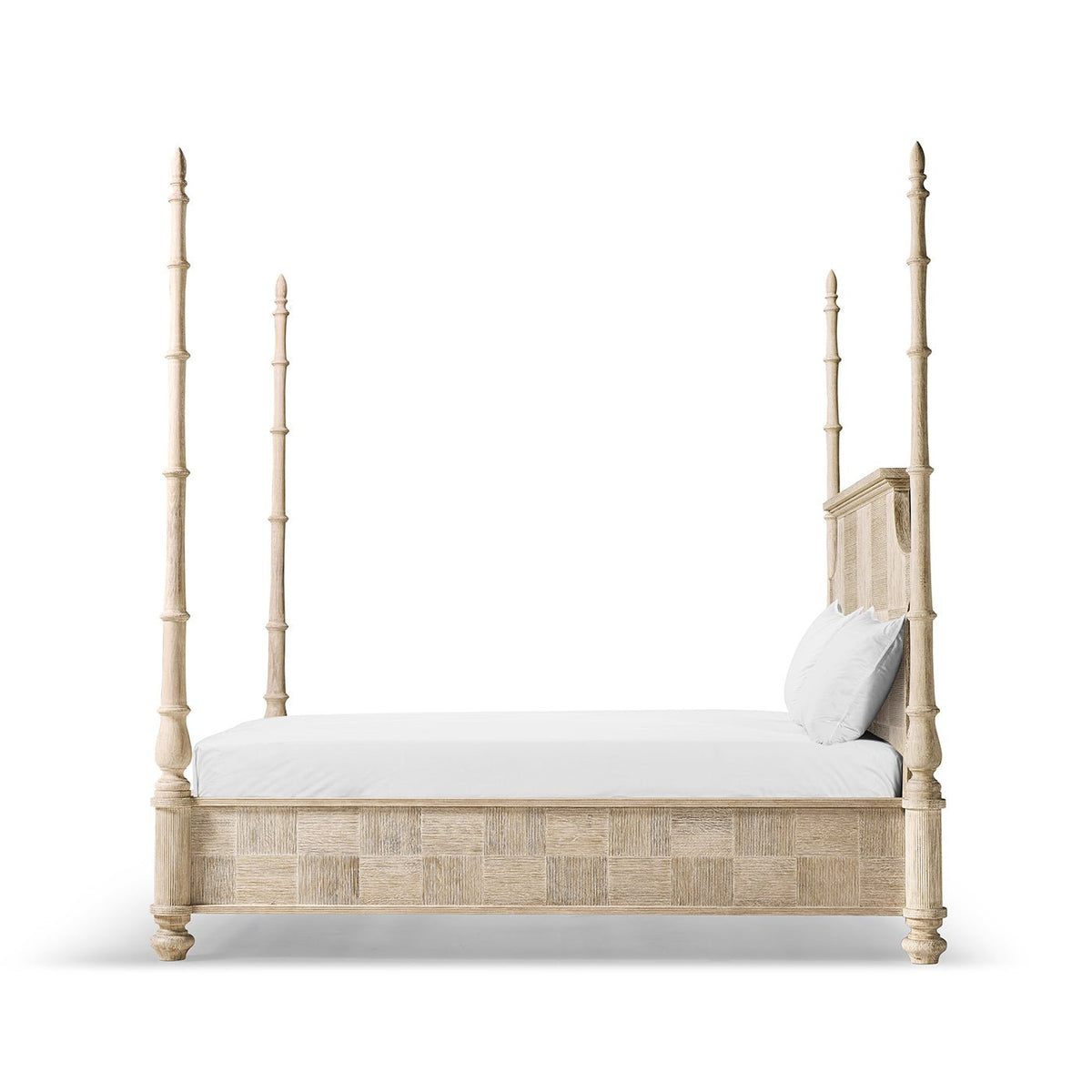 Rustic Washed Pencil Post Bed - English Georgian America