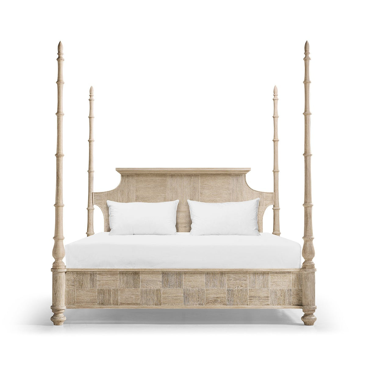 Rustic Washed Pencil Post Bed - English Georgian America