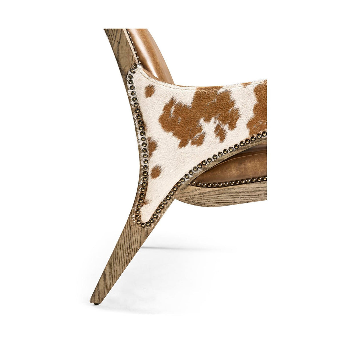 Rustic Western Leather &amp; Hide Accent Chair - English Georgian America