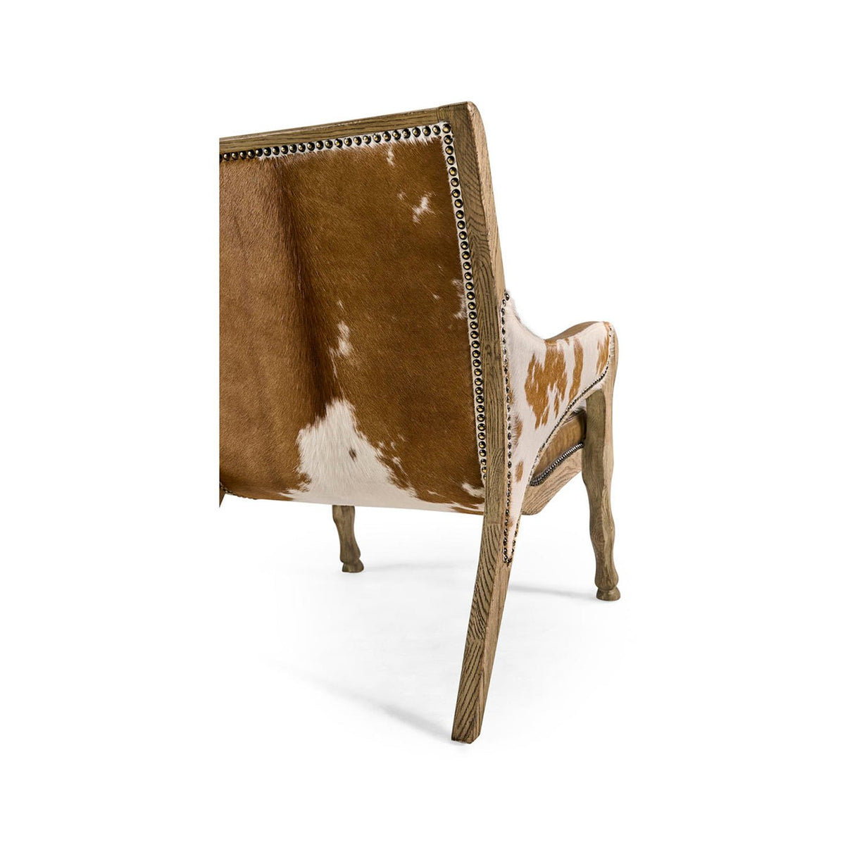 Rustic Western Leather &amp; Hide Accent Chair - English Georgian America