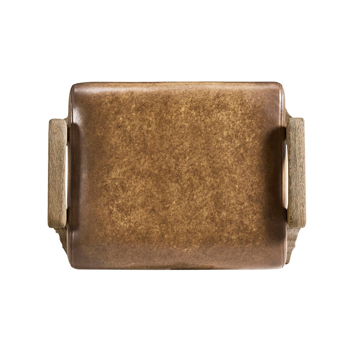 Rustic Western Leather Upholstered Footstool - English Georgian America