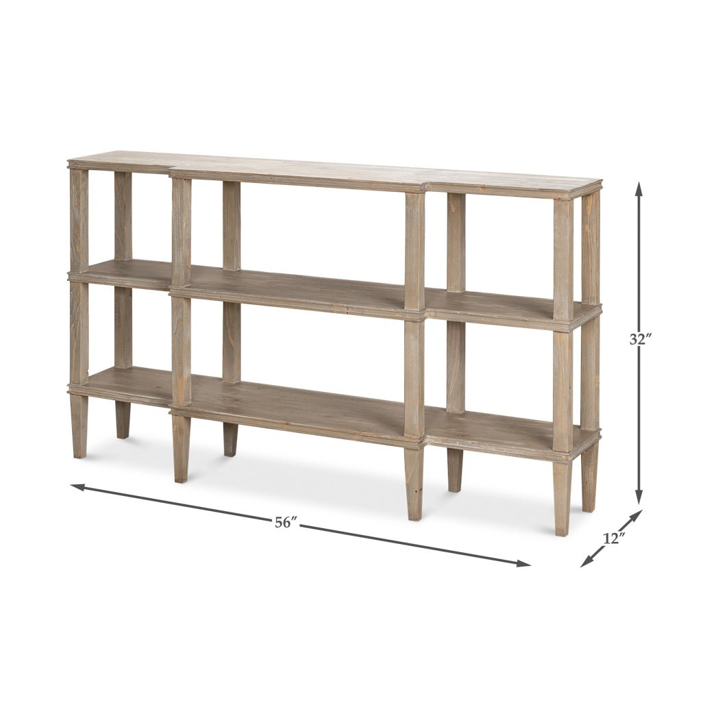 Rustic Wood Display Console - English Georgian America