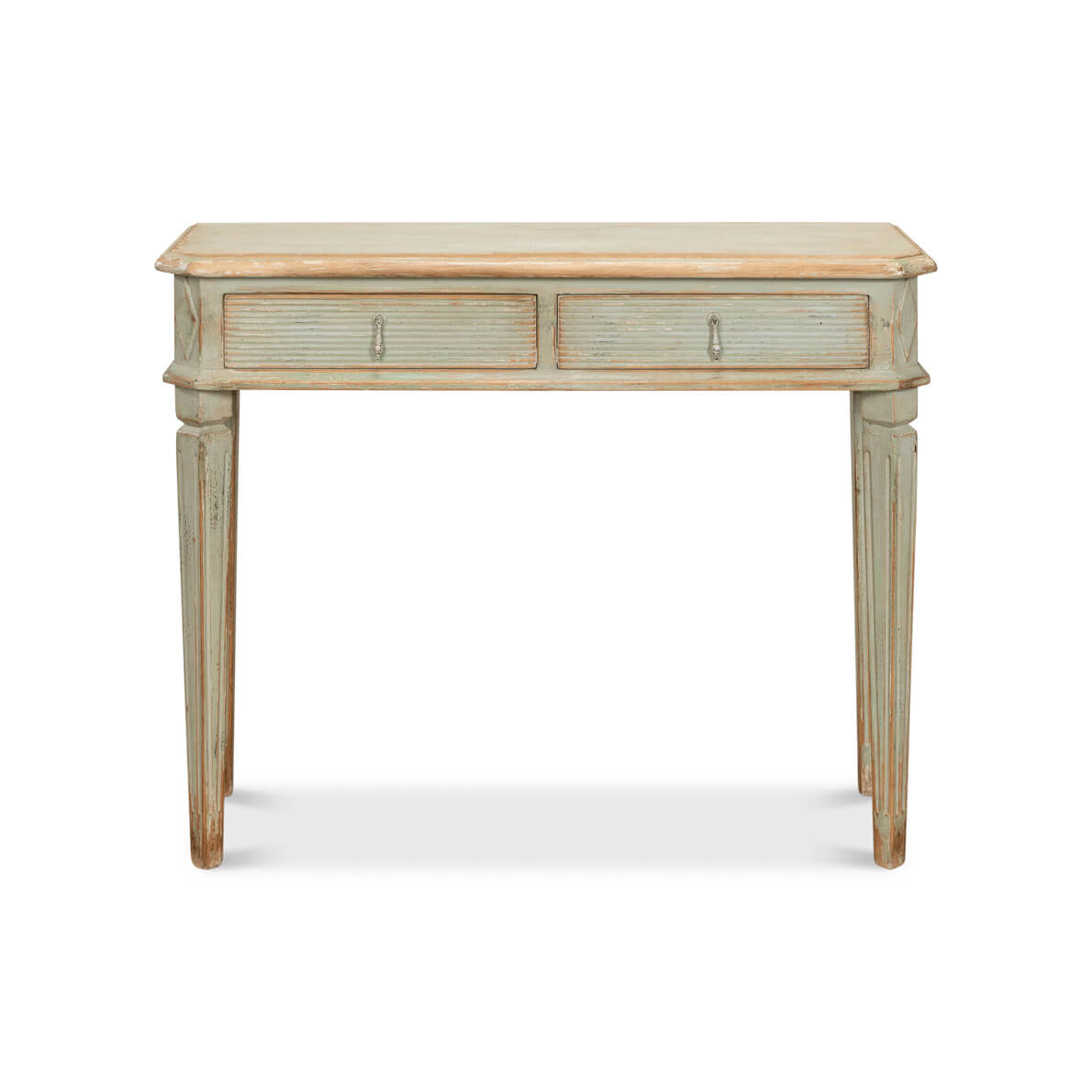 Sage Painted Country Pine Console - English Georgian America