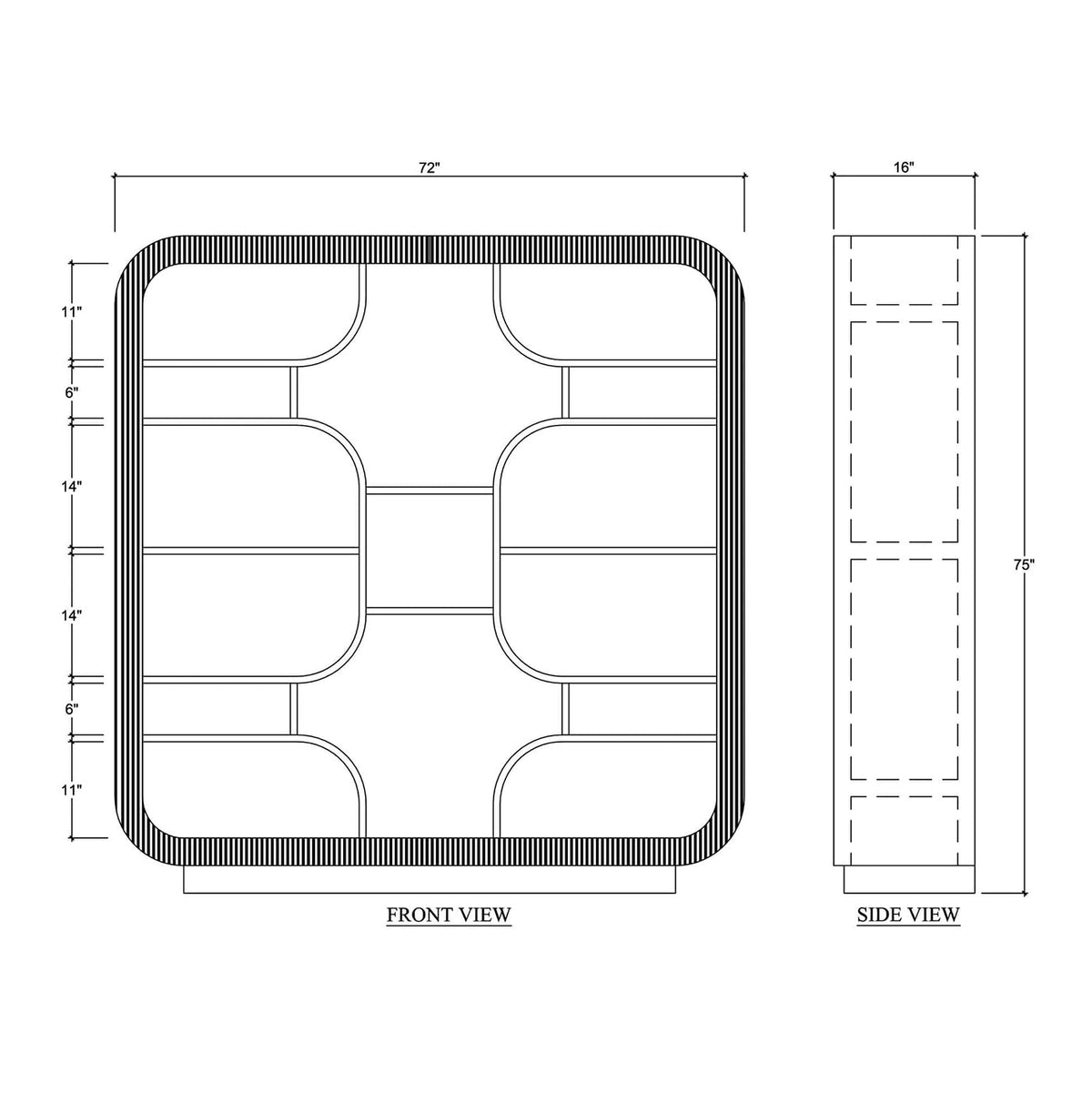 Scandinavian Modern Open Bookshelf - English Georgian America