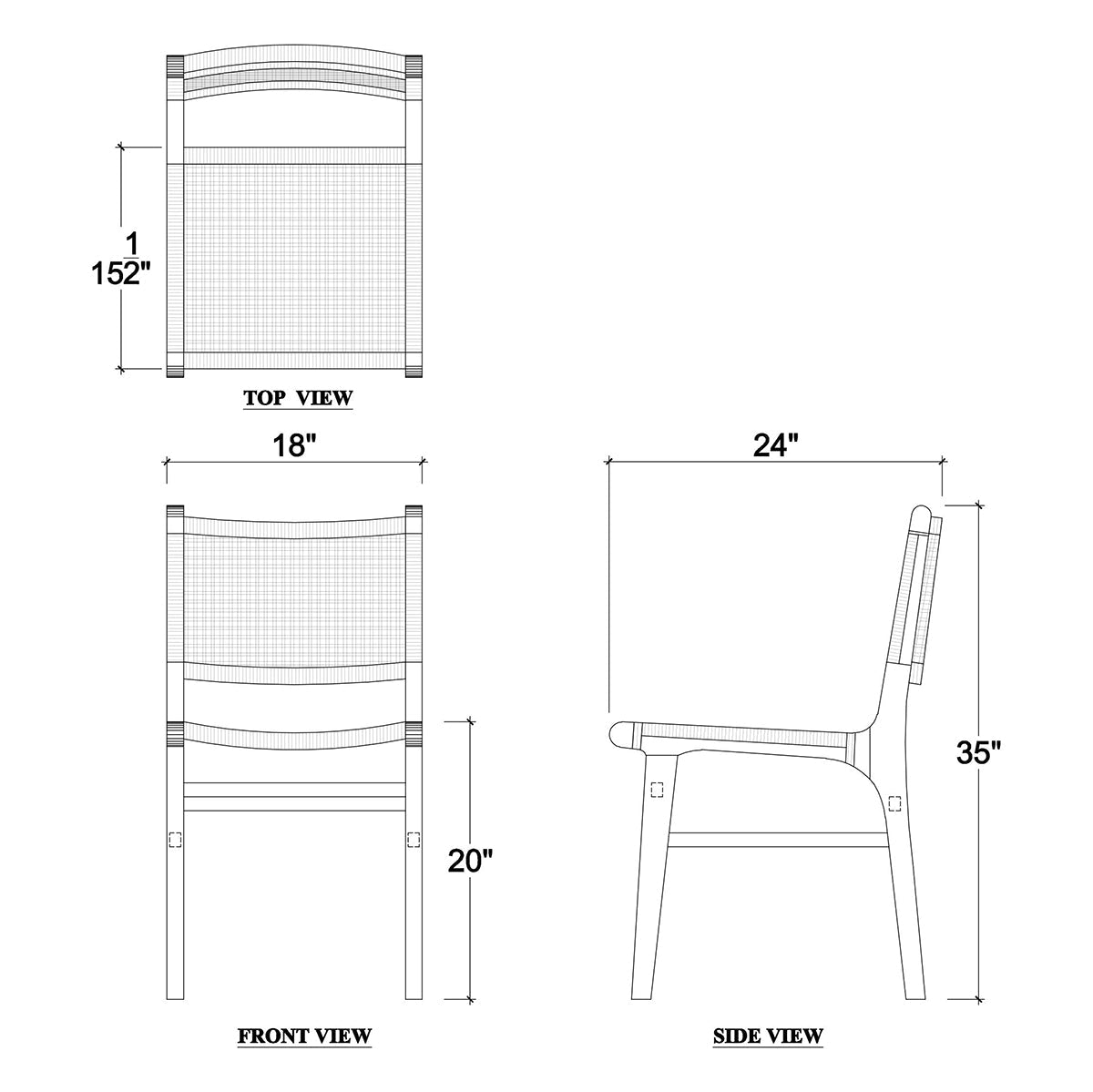 Scandinavian Modern White Painted Dining Chair - English Georgian America
