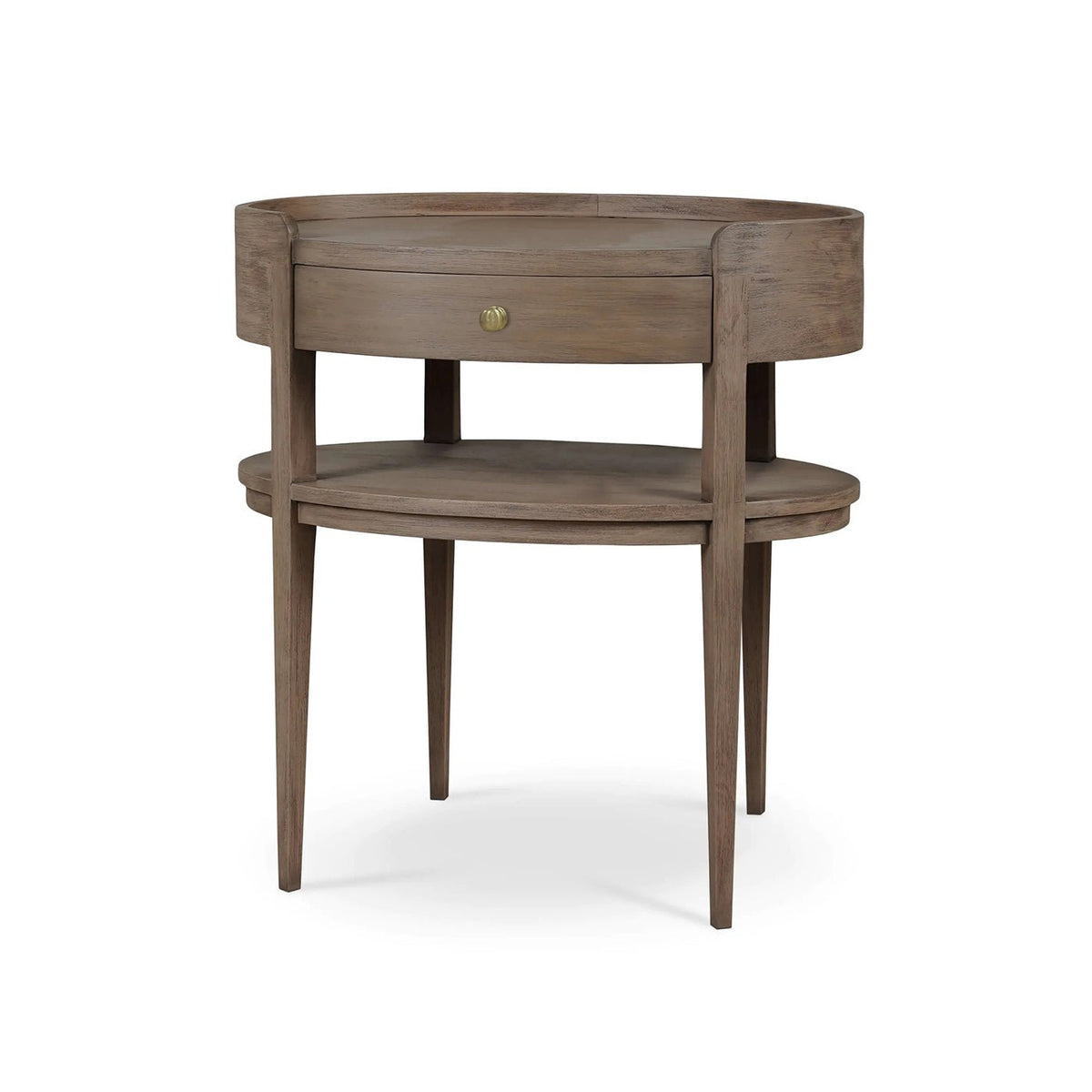 Scandinavian Oval Side Table in Birch Finish - English Georgian America
