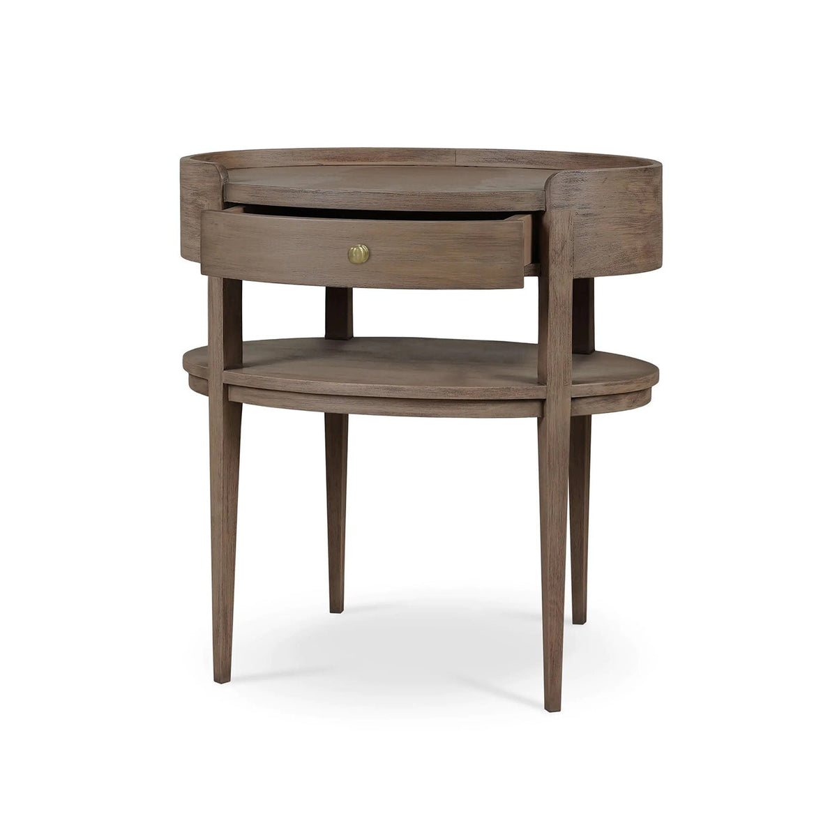 Scandinavian Oval Side Table in Birch Finish - English Georgian America