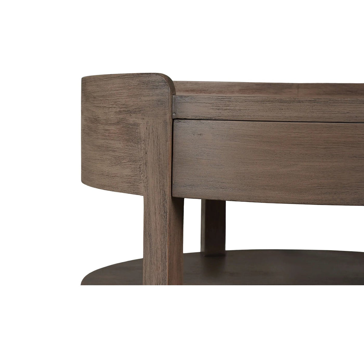 Scandinavian Oval Side Table in Birch Finish - English Georgian America