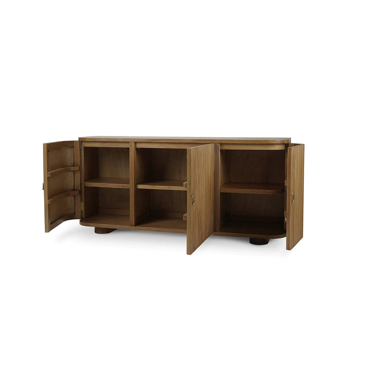 Scandinavian Reeded Wood Sideboard - English Georgian America