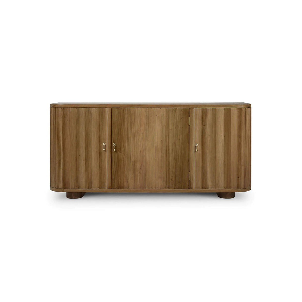 Scandinavian Reeded Wood Sideboard - English Georgian America