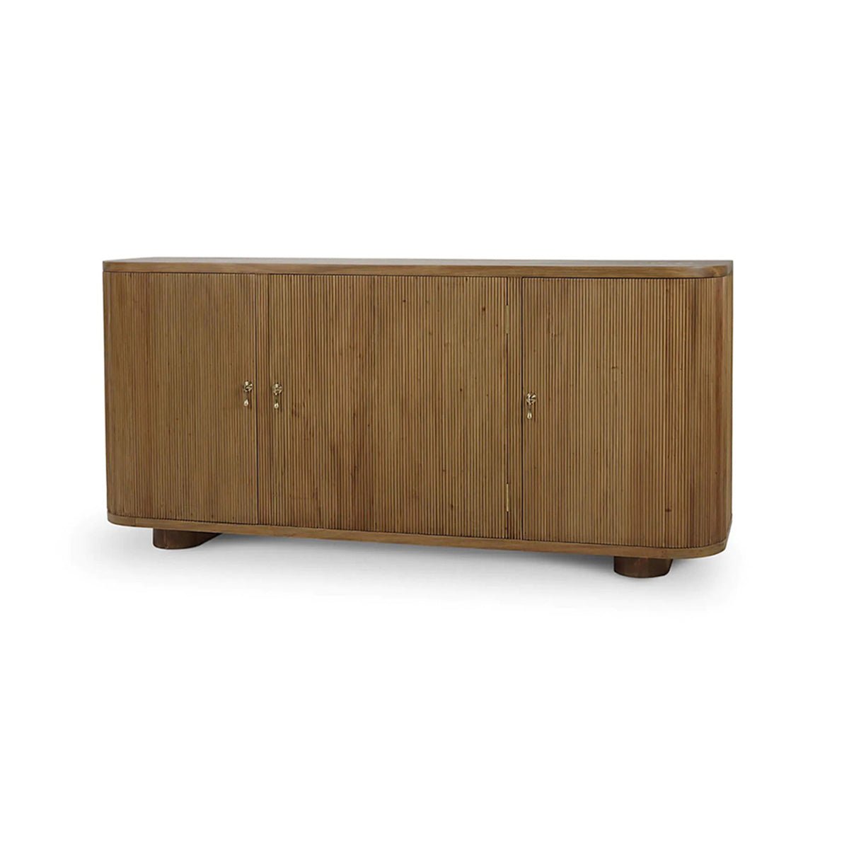 Scandinavian Reeded Wood Sideboard - English Georgian America