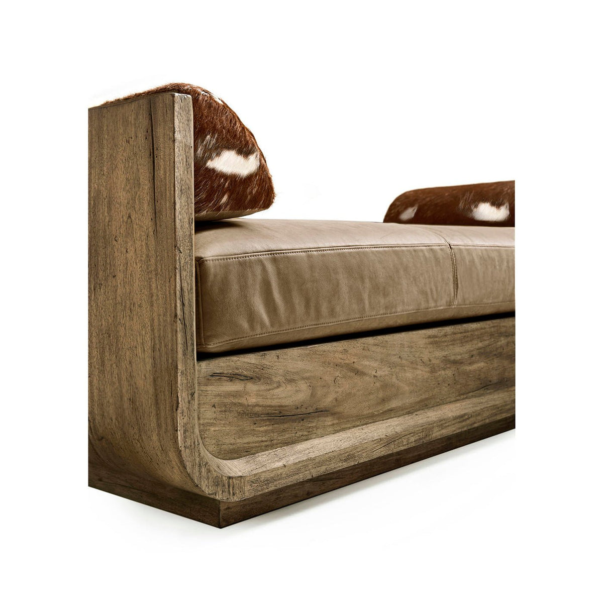 Sculptural Organic Modern Wood Daybed with Bolsters - English Georgian America