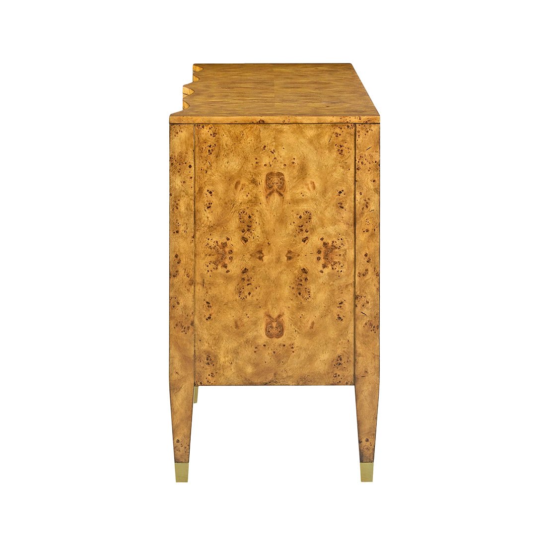 Serpentine Burl Wood Dresser - English Georgian America