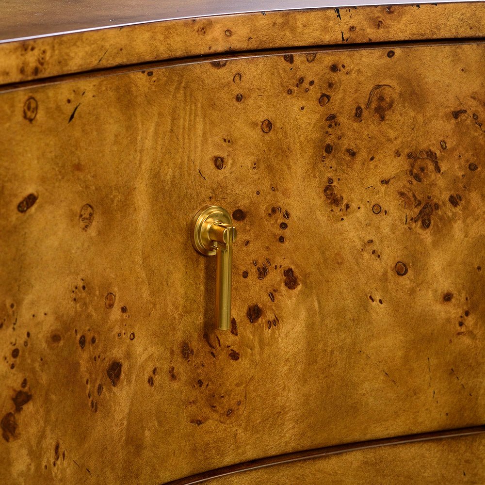 Serpentine Burl Wood Dresser - English Georgian America