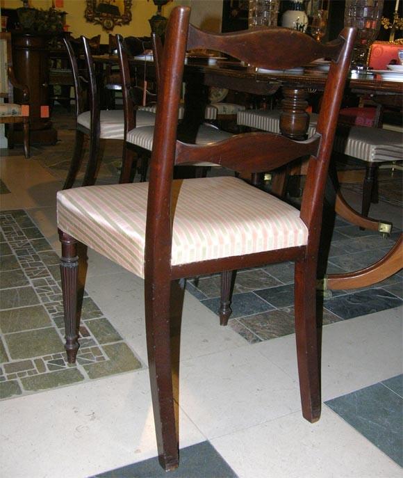 Set of 8 Regency Mahogany Dining Chairs - English Georgian America