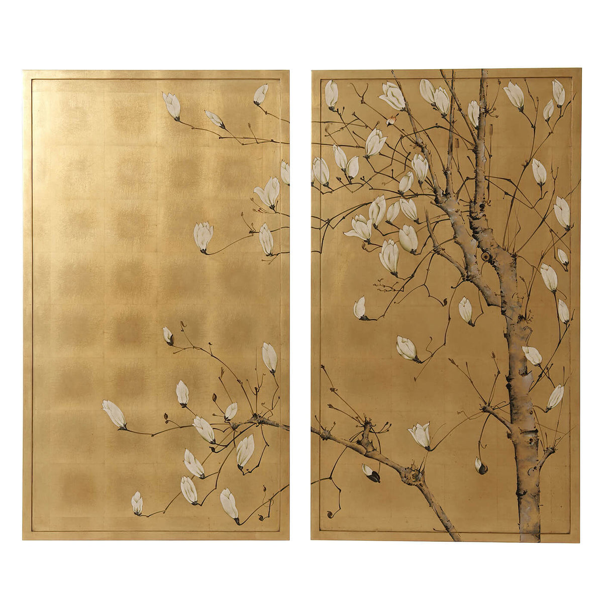 Set of Two Gilt Japanese Paintings - English Georgian America