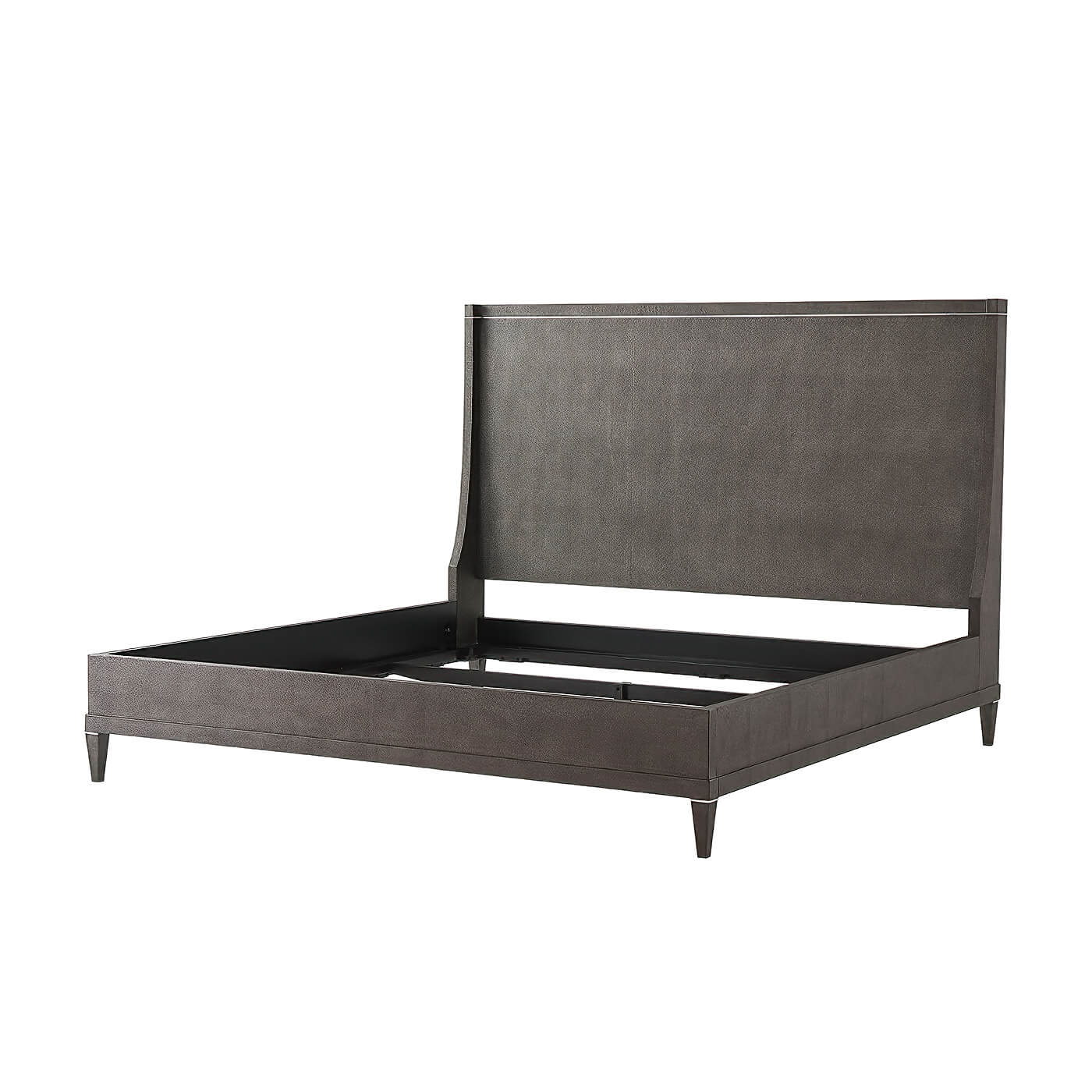 Shagreen Embossed Modern Bed - CALI King - English Georgian America