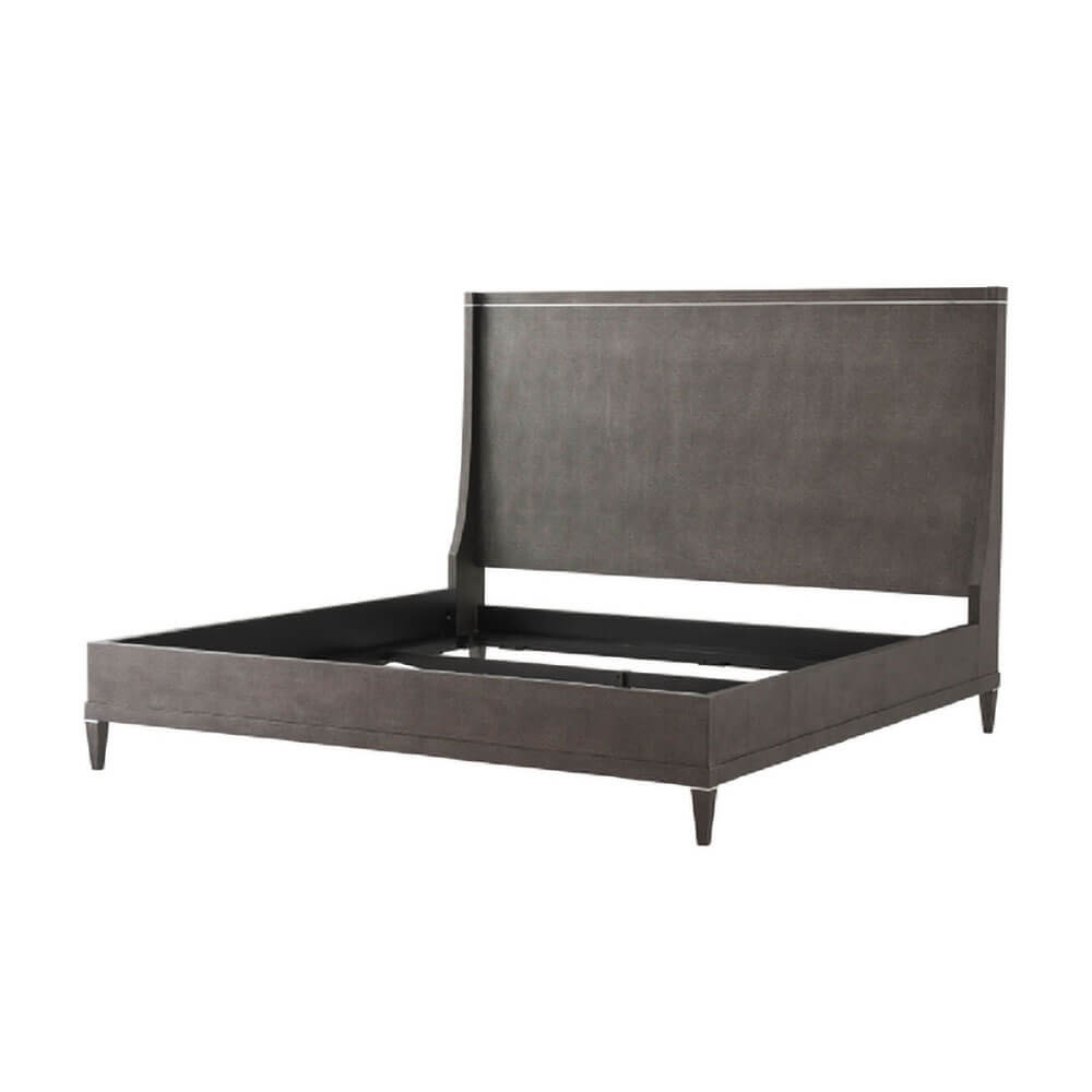 Shagreen Embossed Modern Bed - US King - English Georgian America