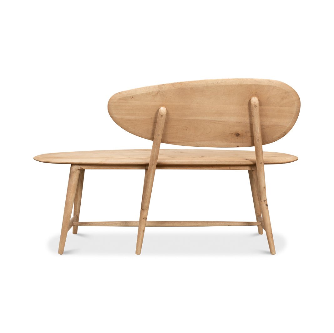 Short Organic Modern Natural Wood Bench - English Georgian America