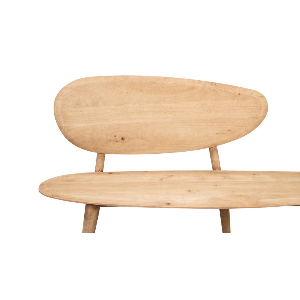 Short Organic Modern Natural Wood Bench - English Georgian America