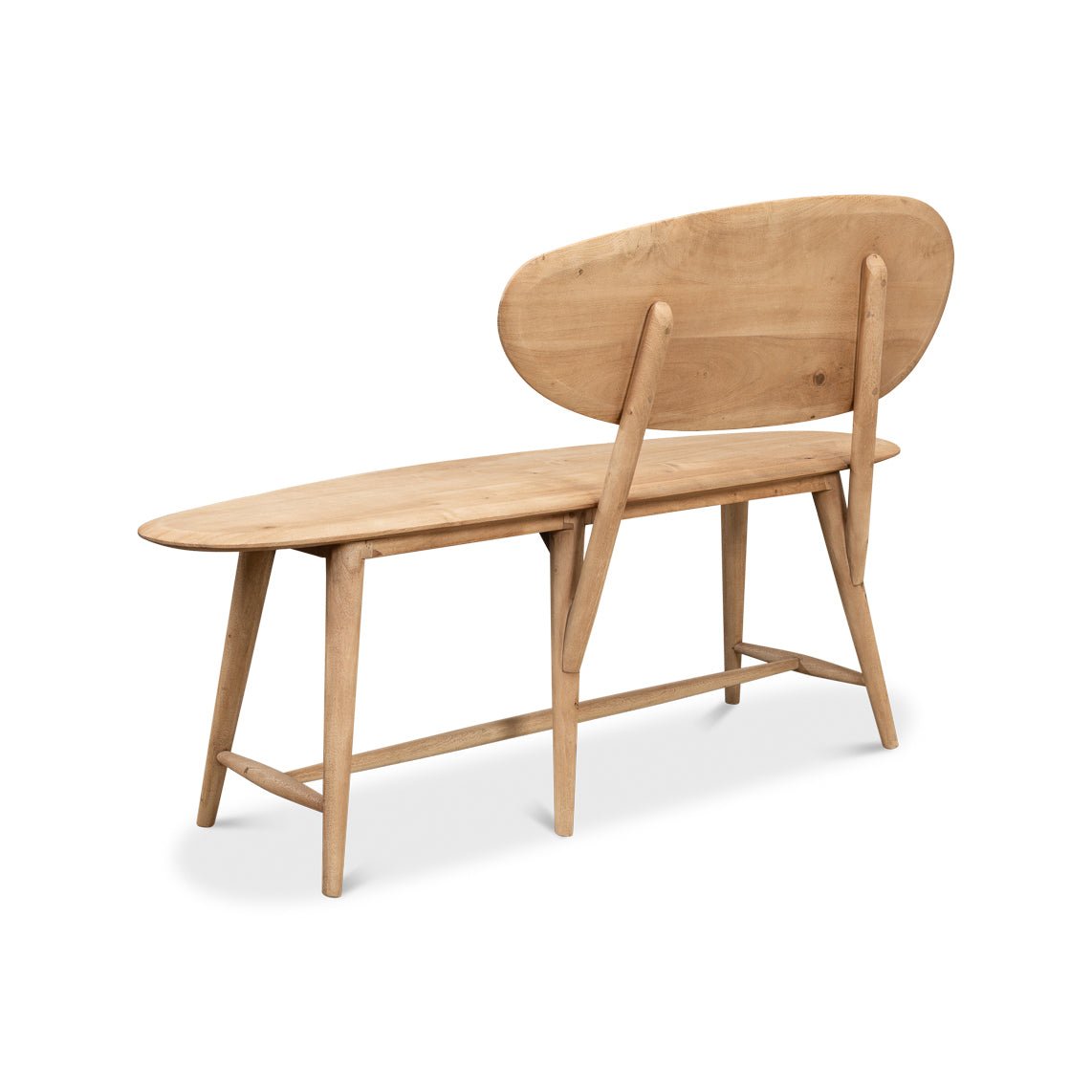 Short Organic Modern Natural Wood Bench - English Georgian America