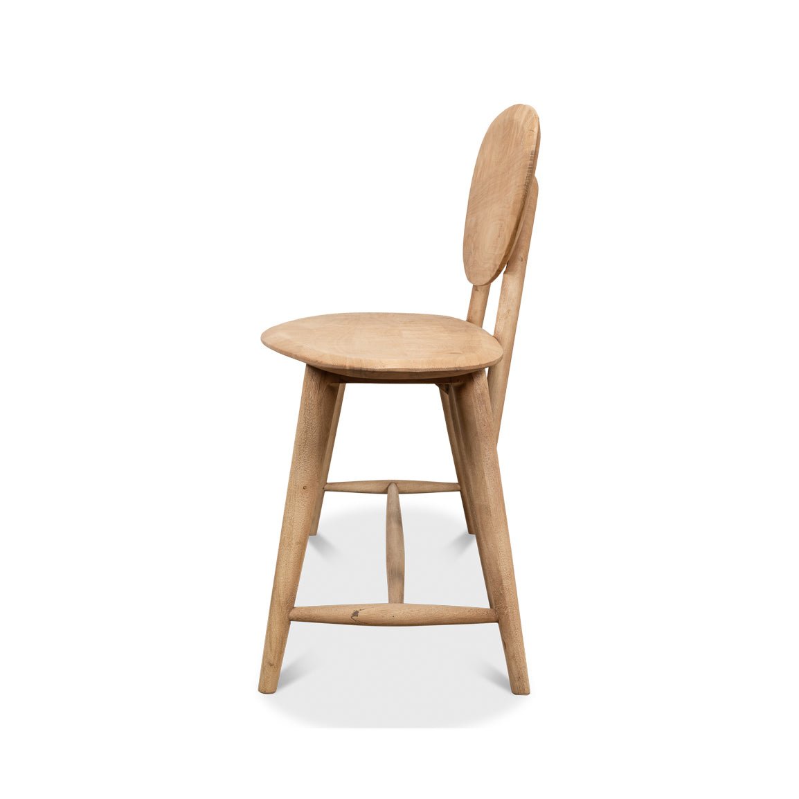 Short Organic Modern Natural Wood Bench - English Georgian America