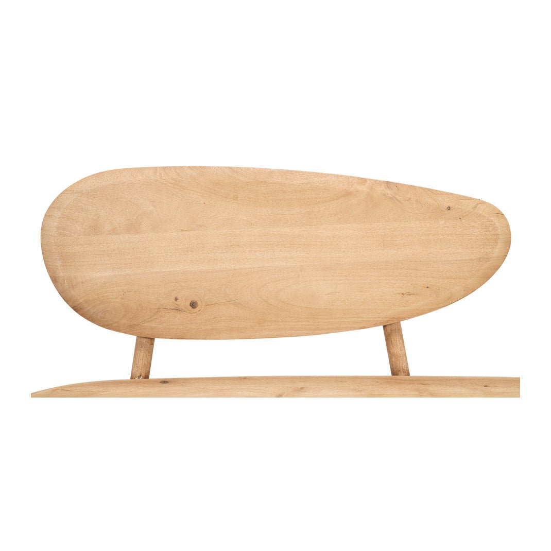 Short Organic Modern Natural Wood Bench - English Georgian America