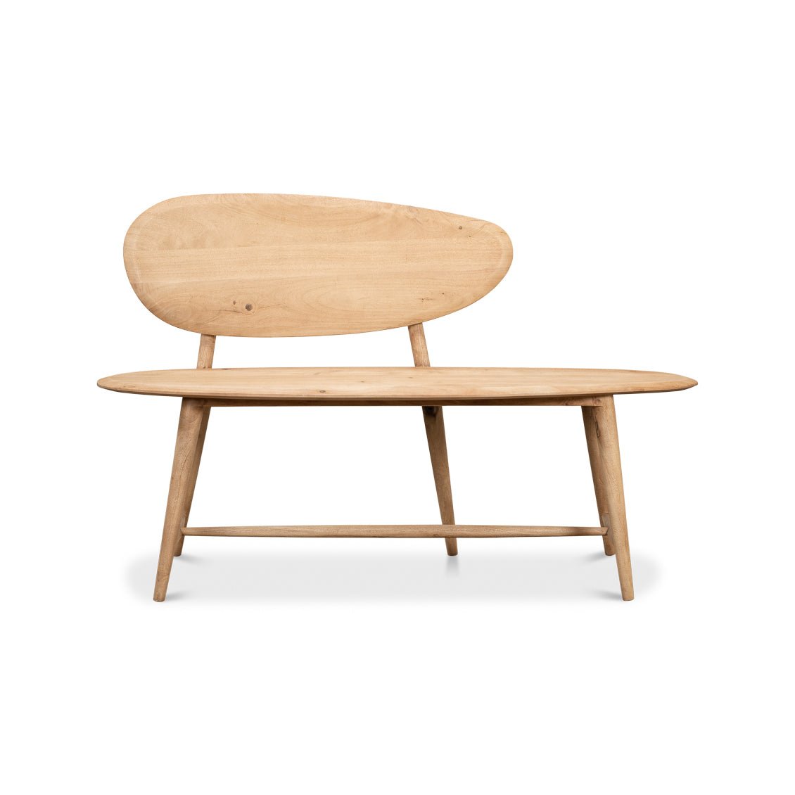 Short Organic Modern Natural Wood Bench - English Georgian America