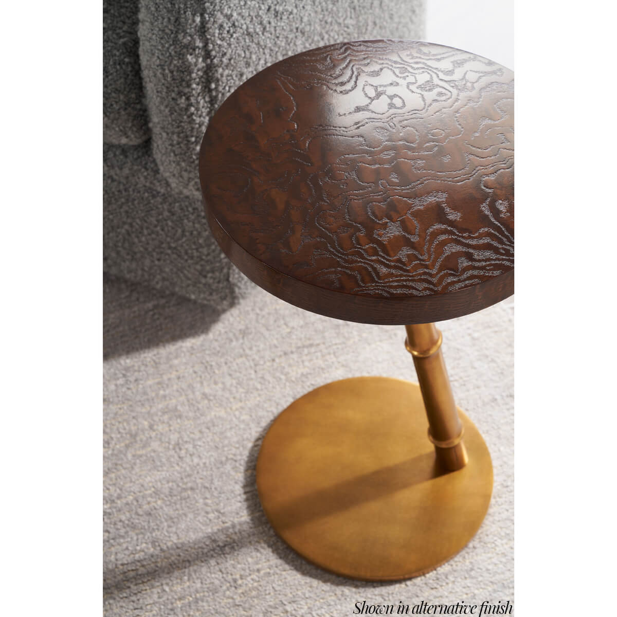 Silent Black Floating Burl Accent Table - English Georgian America