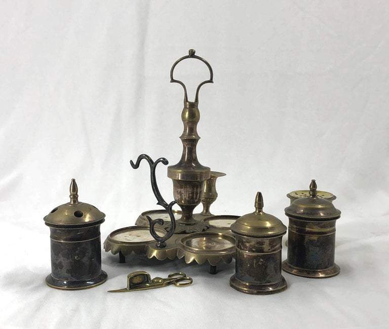 Silvered Brass Standish - English Georgian America