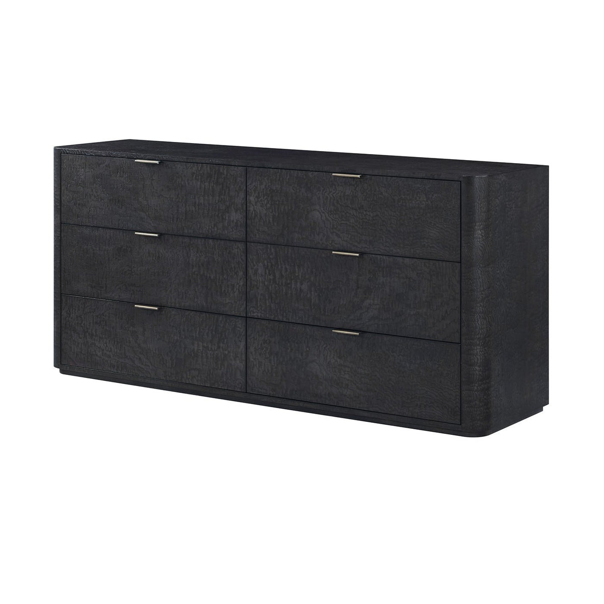 Six Drawer Black Art Deco Style Dresser - English Georgian America