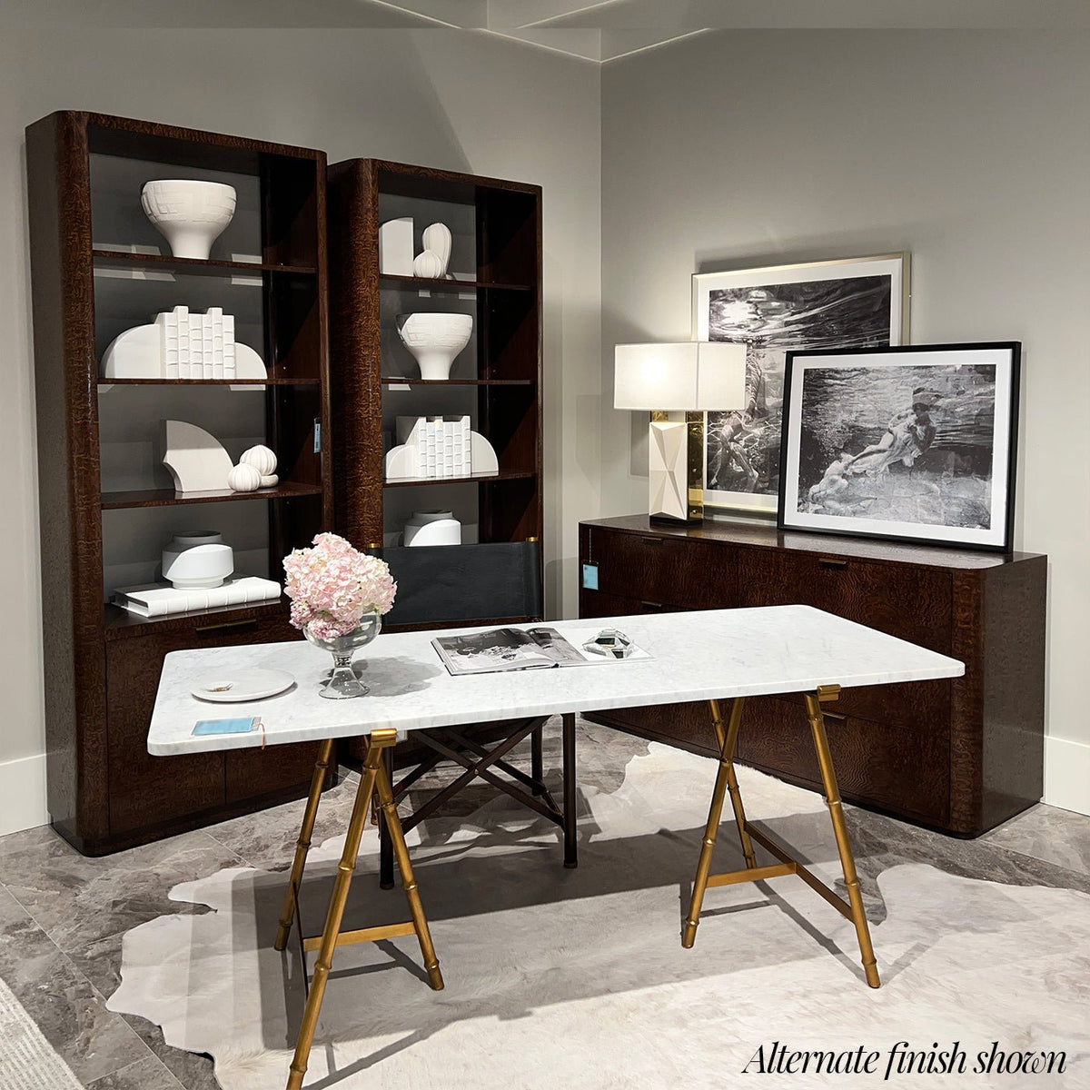 Six Drawer Black Art Deco Style Dresser - English Georgian America