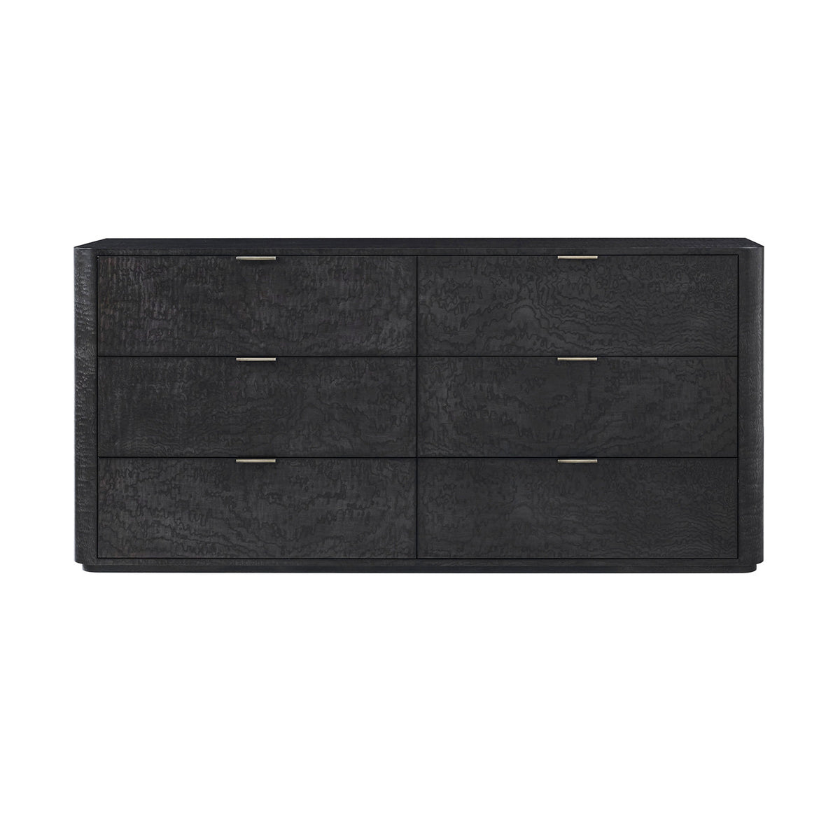 Six Drawer Black Art Deco Style Dresser - English Georgian America