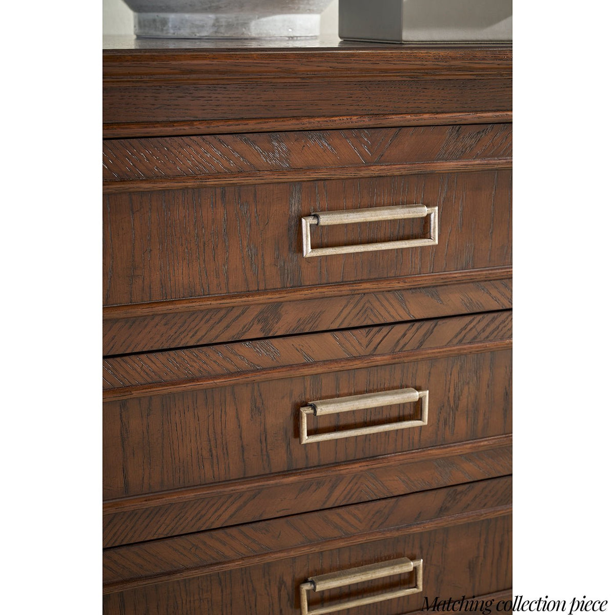 Six Drawer Brown Oak Dresser - English Georgian America