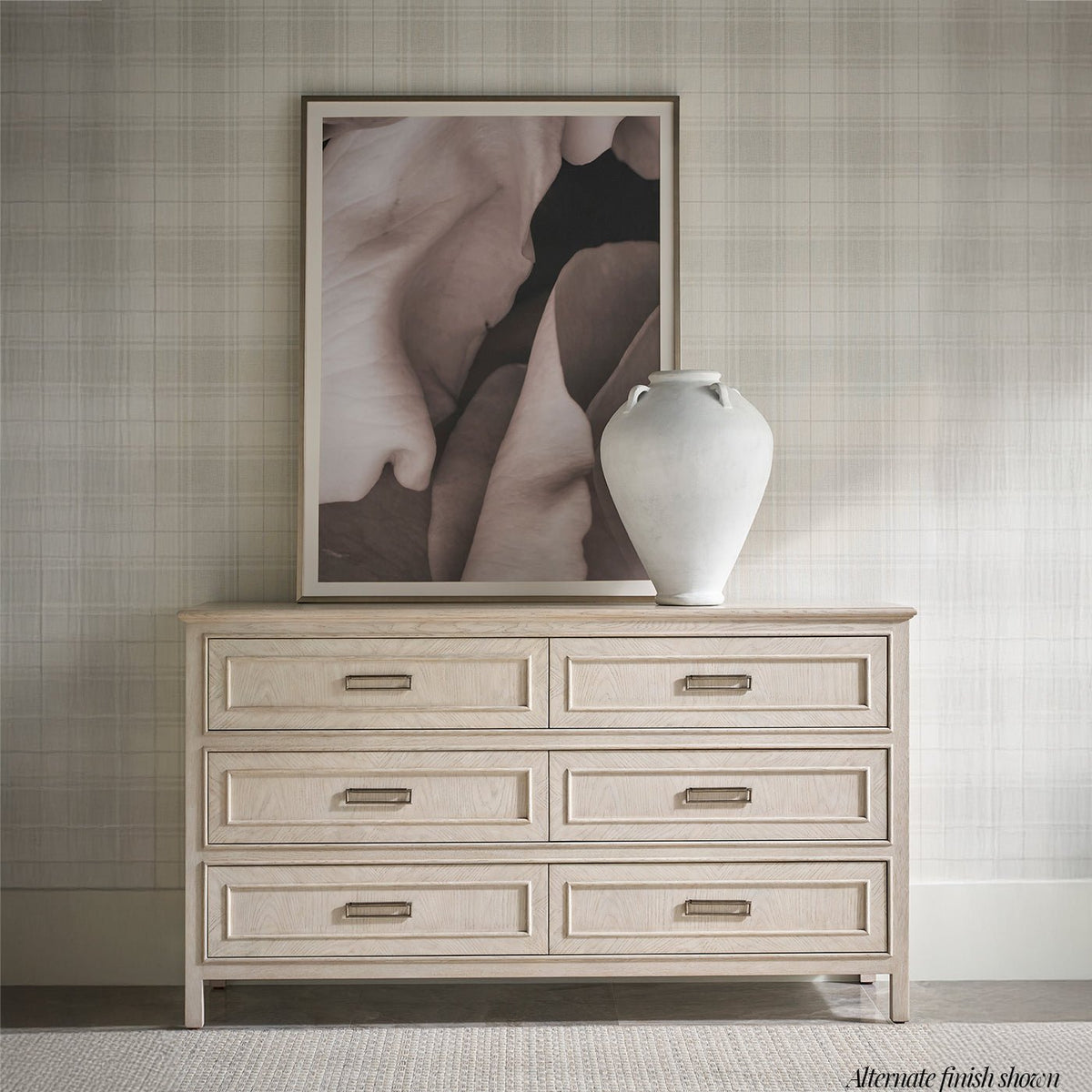 Six Drawer Brown Oak Dresser - English Georgian America