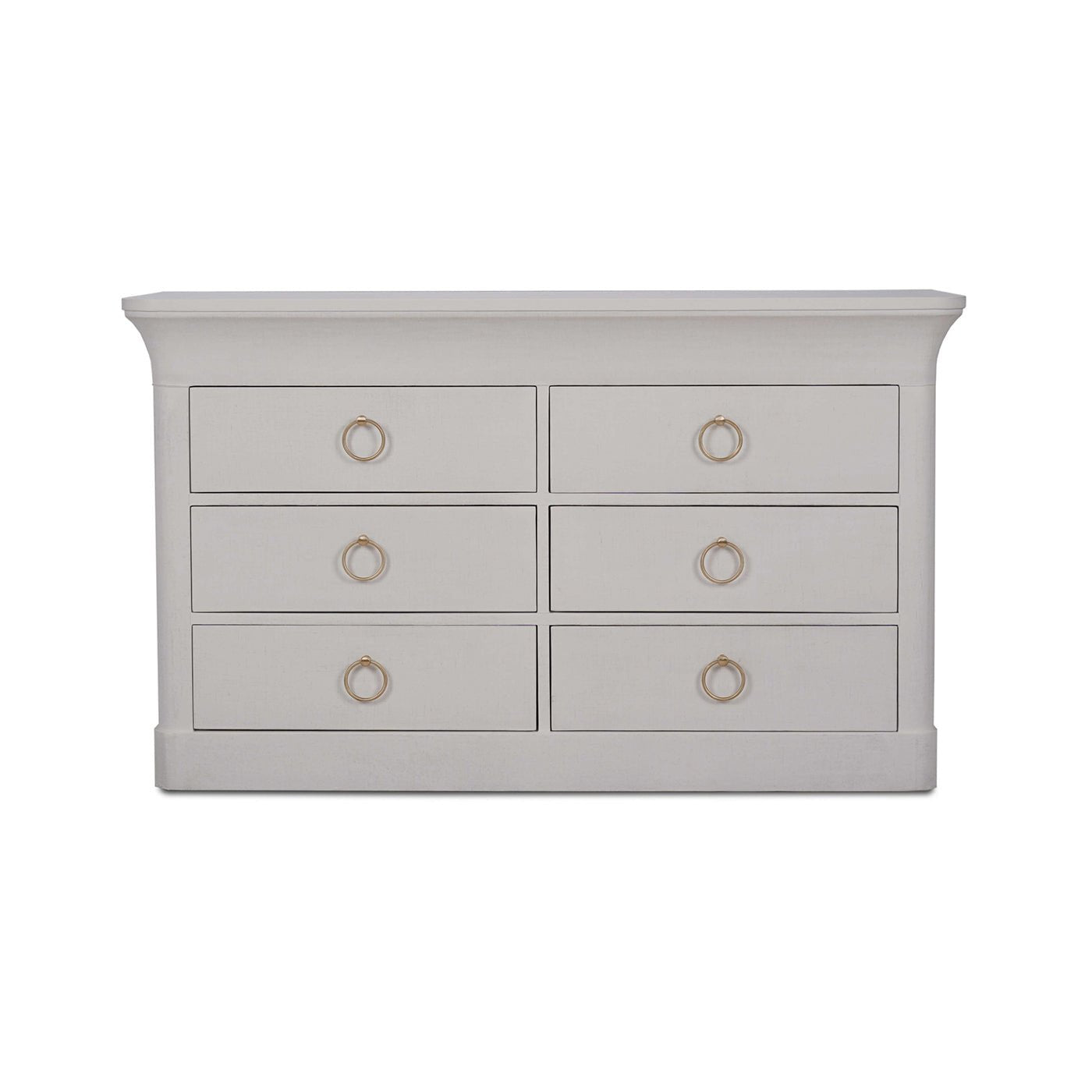 Six Drawer Linen Wrapped Dresser - English Georgian America