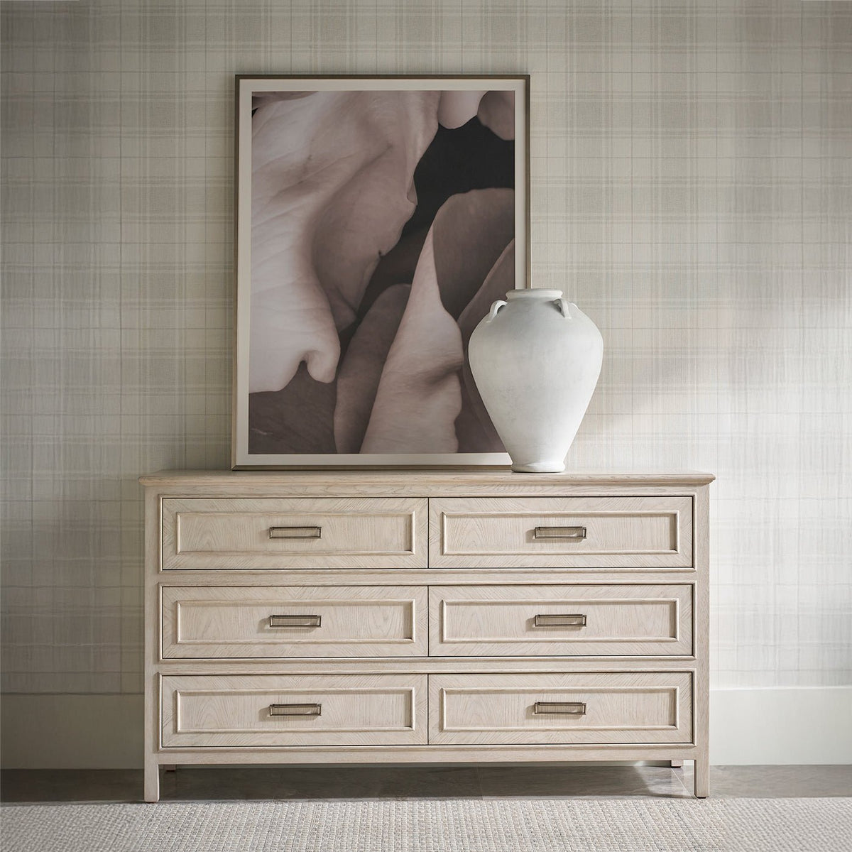 Six Drawer White Oak Dresser - English Georgian America