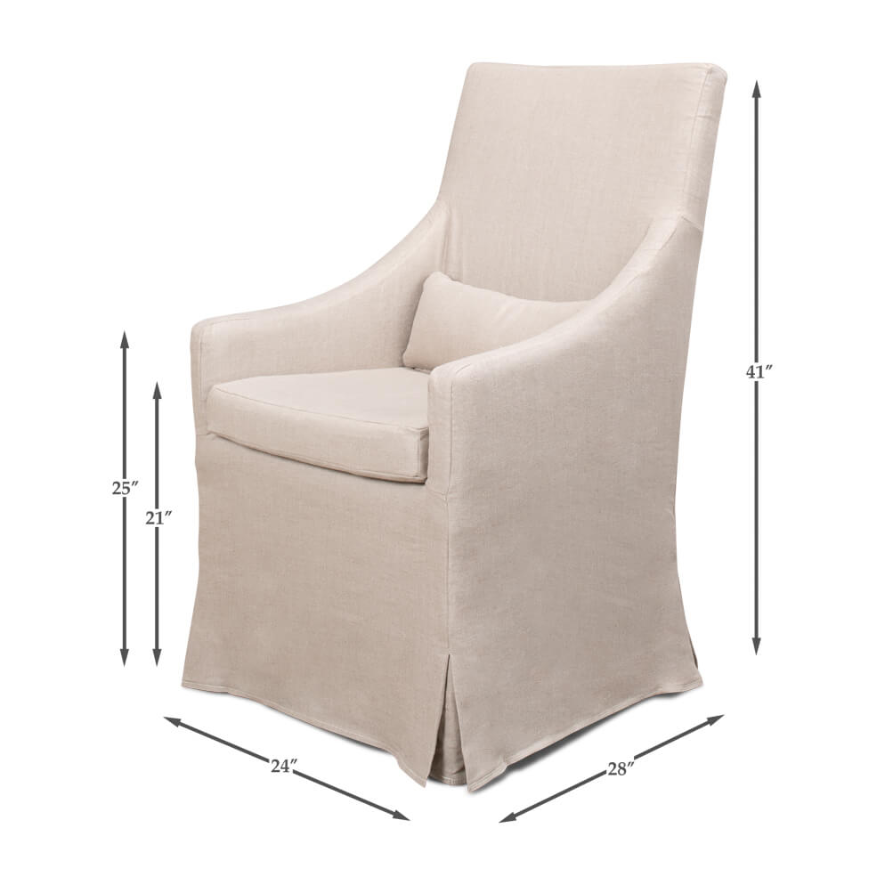 Skirted Linen Dining Chair - English Georgian America