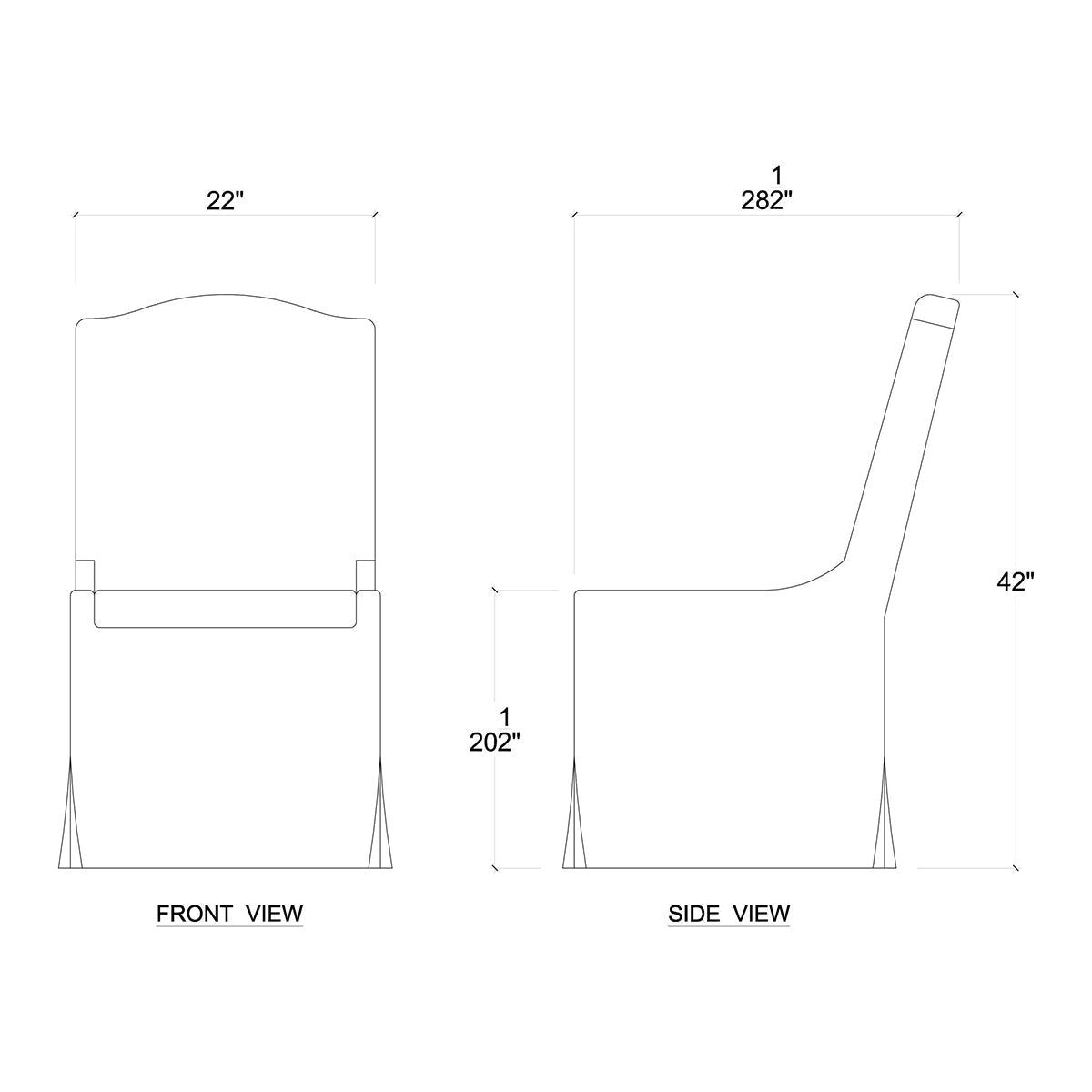 Slipcovered Dining Chair – Light Beige Upholstery - English Georgian America
