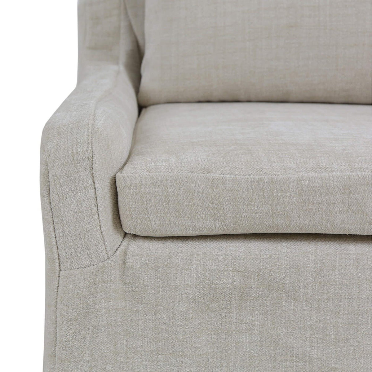 Slipcovered Dining Chair – Light Beige Upholstery - English Georgian America