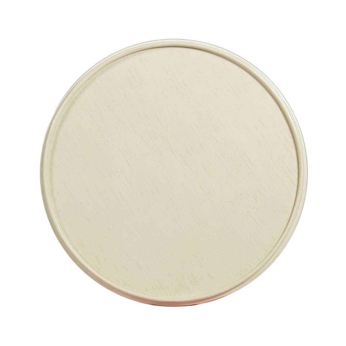 Small Distressed White Classic Round End Table - English Georgian America