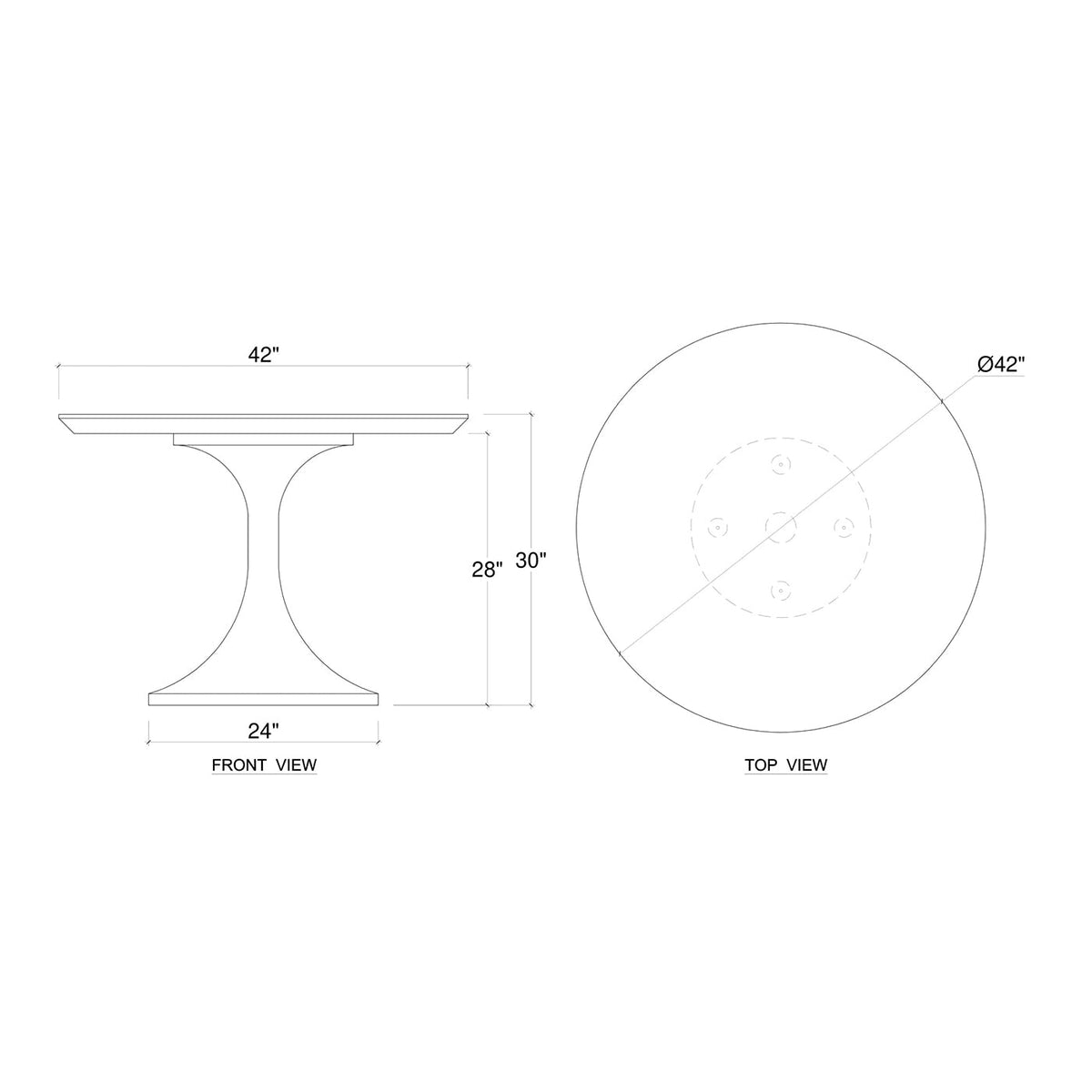 Small French Modern Tulip Dining Table - English Georgian America