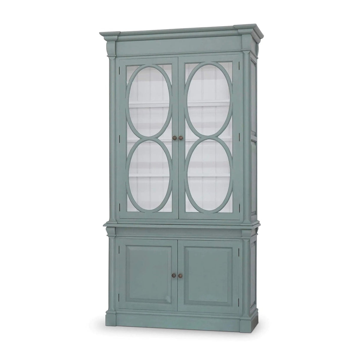 Small French Provincial Bookcase - Green Smoke - English Georgian America