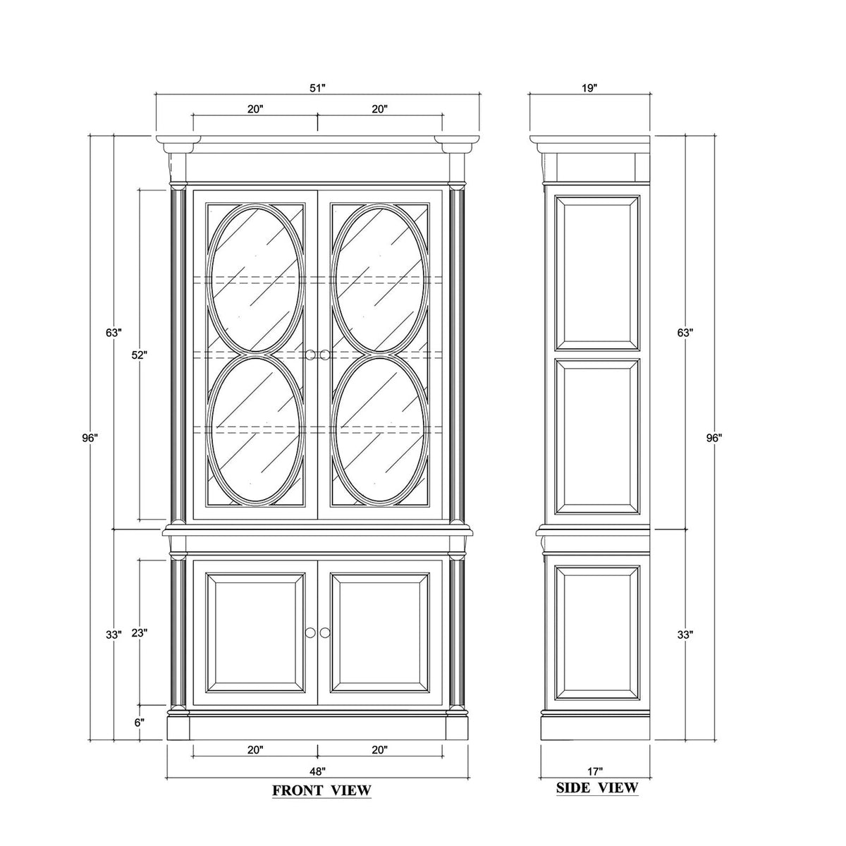 Small French Provincial Bookcase - Green Smoke - English Georgian America